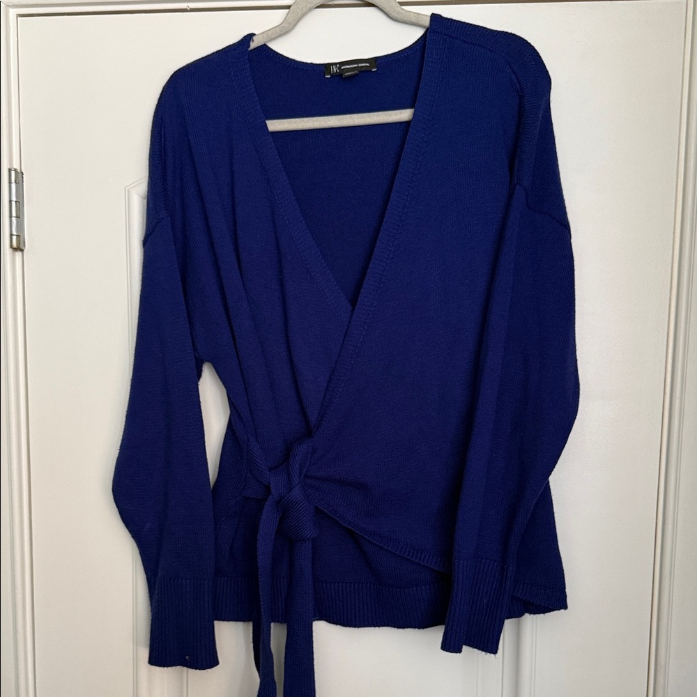 INC International Concepts Blue Wrap Top XL